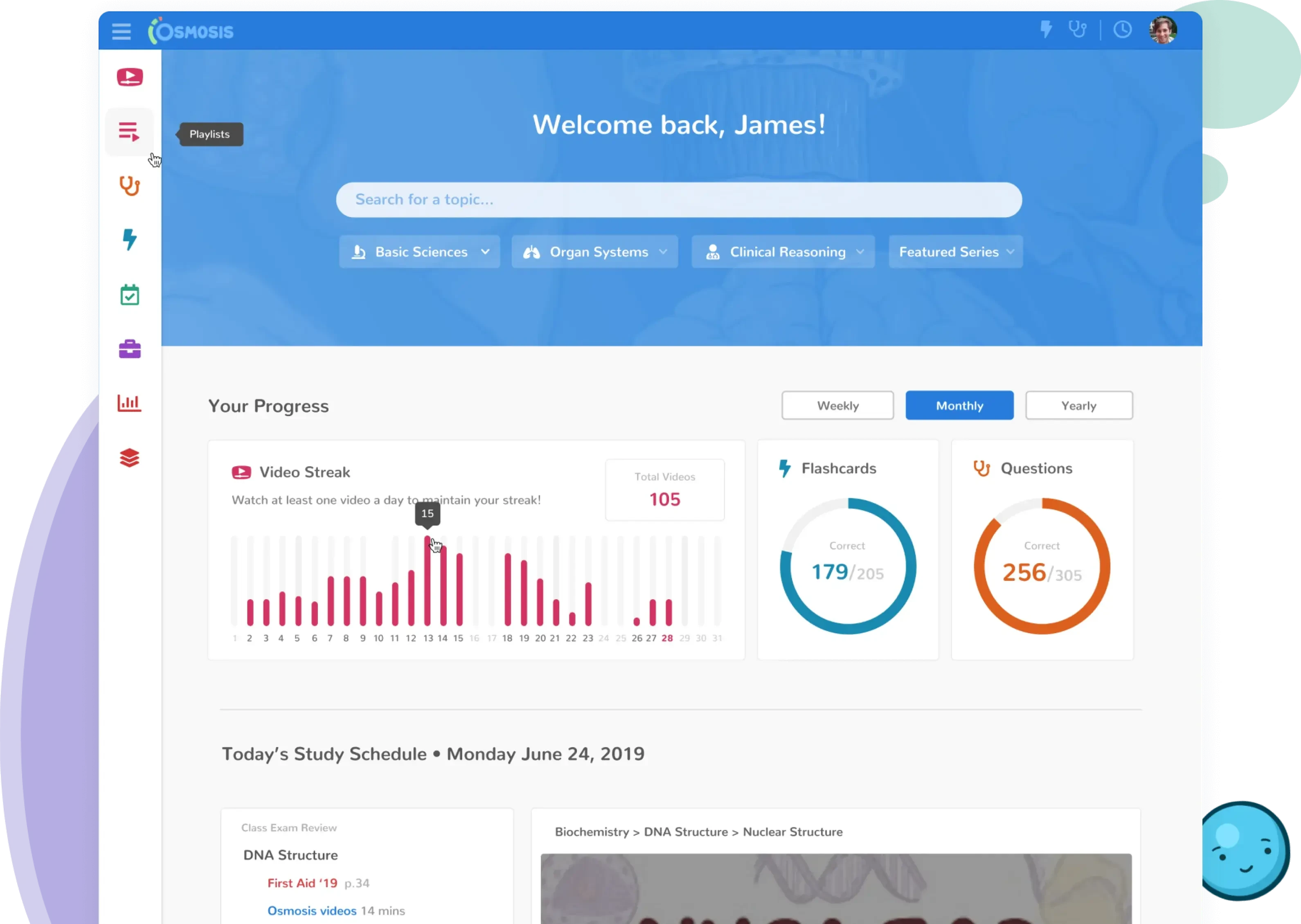 Osmosis dashboard